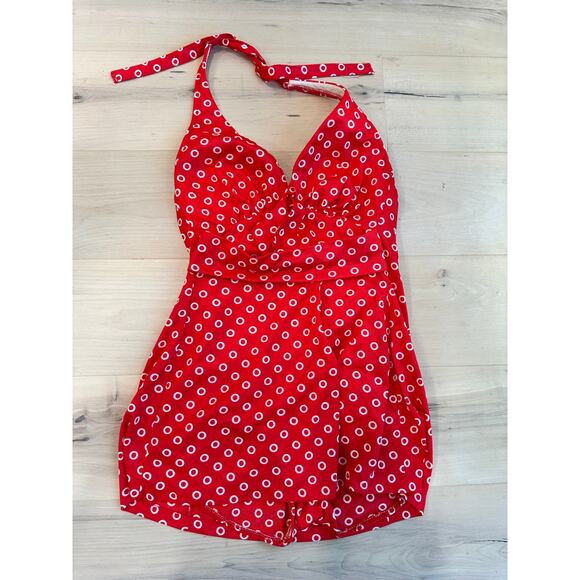 Vintage 60s Swimsuit Red White Size 6 Union Made USA - Picture 9 of 9